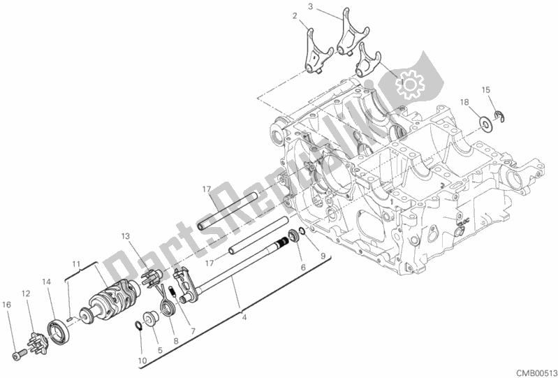 All parts for the Shift Cam - Fork of the Ducati Superbike Panigale V4 R USA 1000 2020